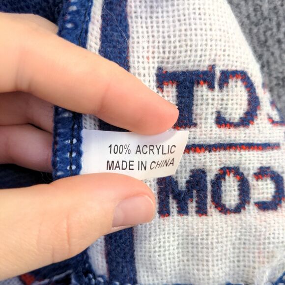 NFL Indianapolis Colts Men's Scarf Blue White Size 7x46 Fringe Knit Logo - Picture 7 of 7